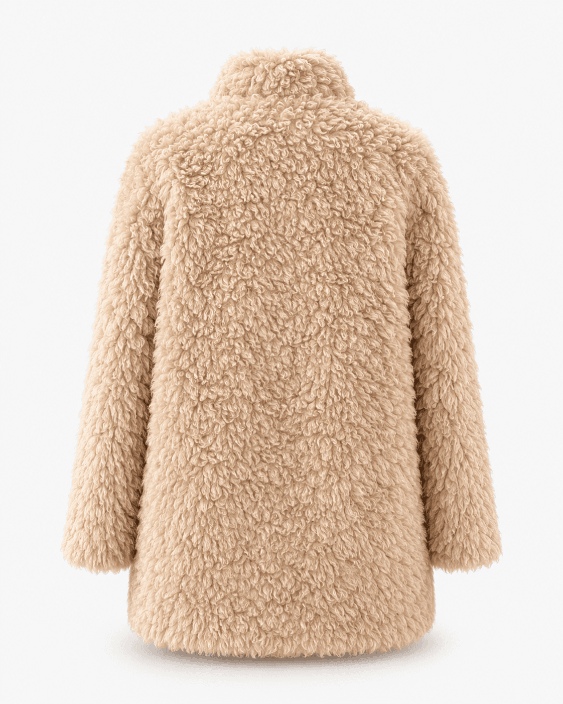 Teddy wool coat in beige, back