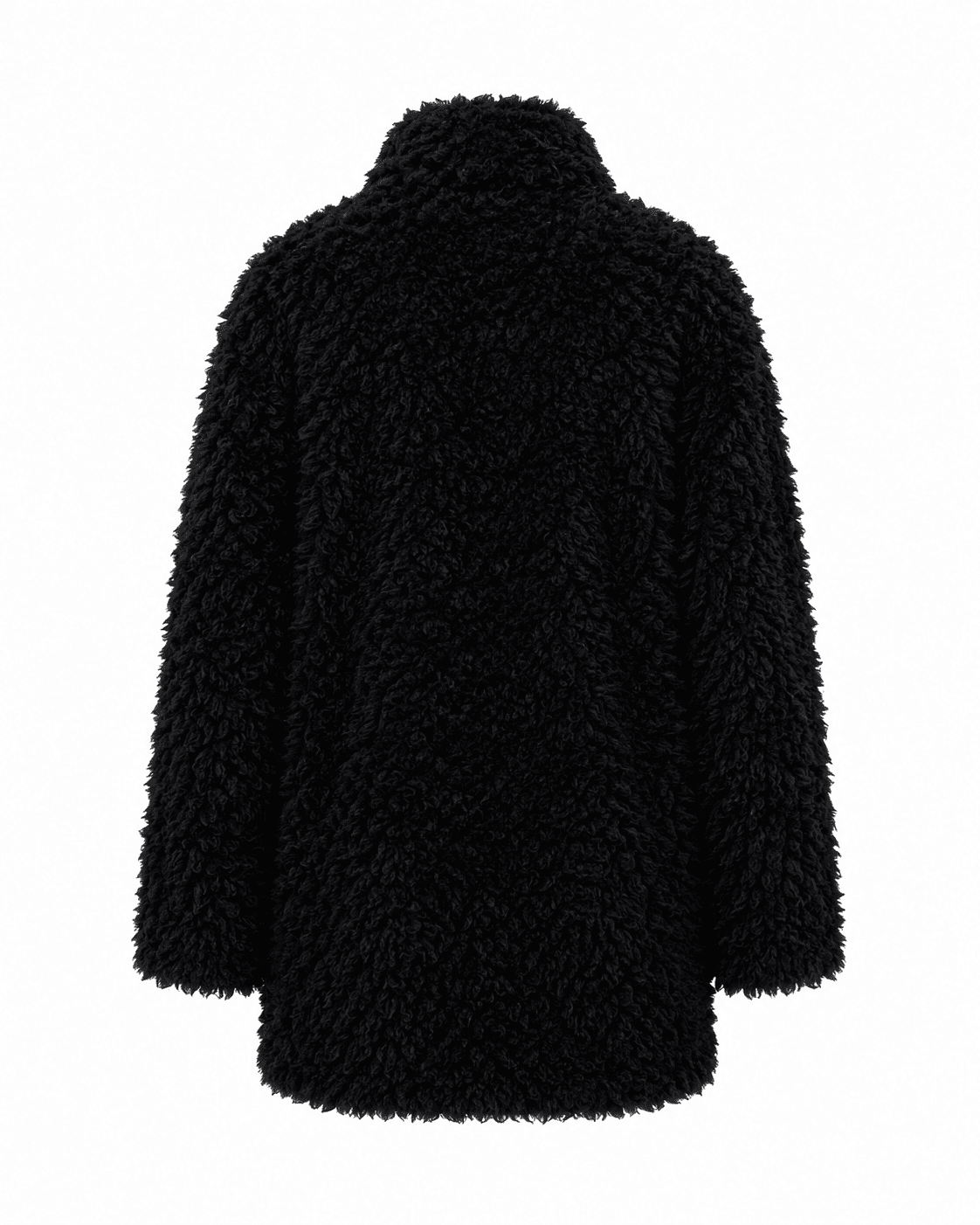 Teddy wool coat in black, back