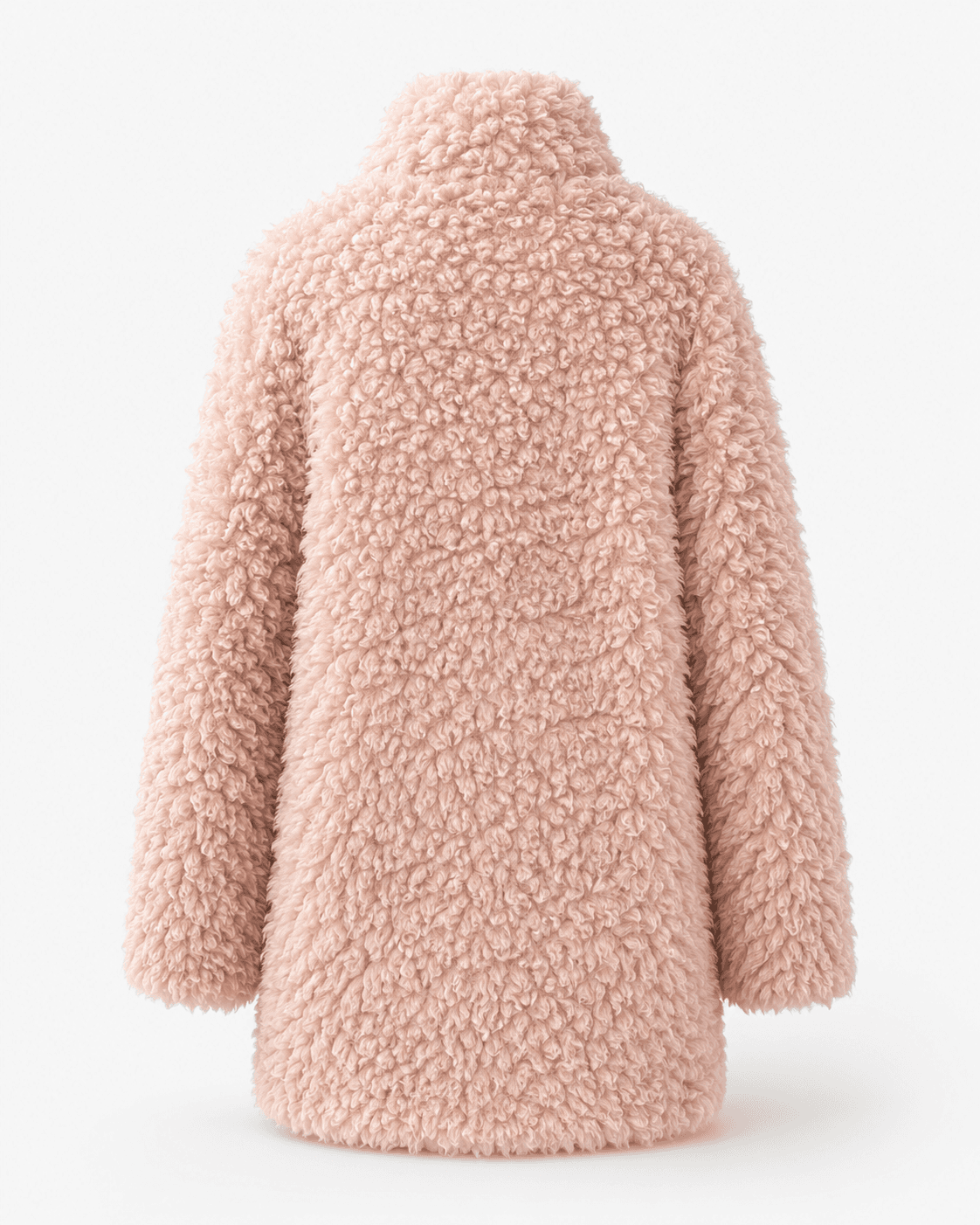 Teddy wool coat in blush, back
