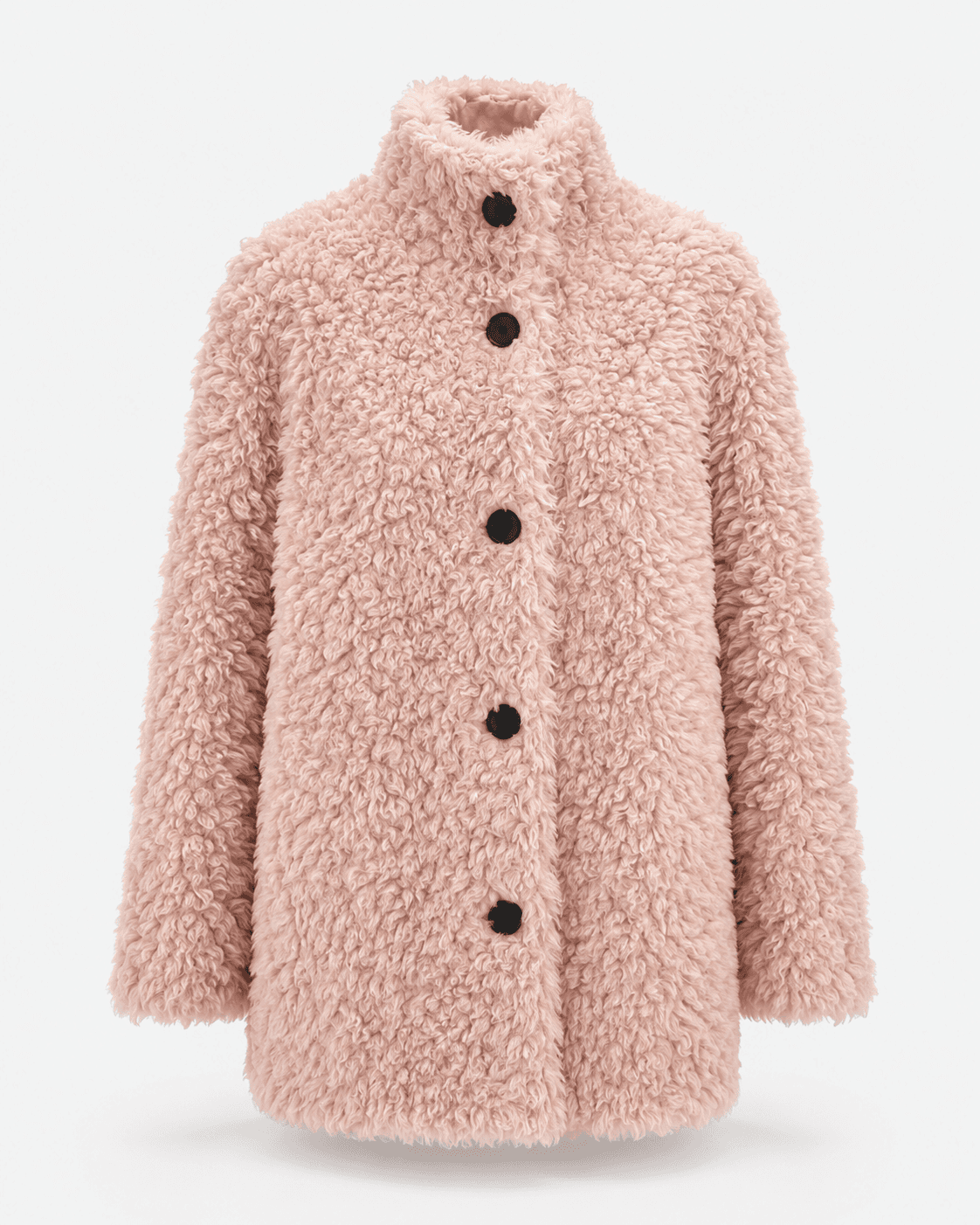 Teddy wool coat in blush, front