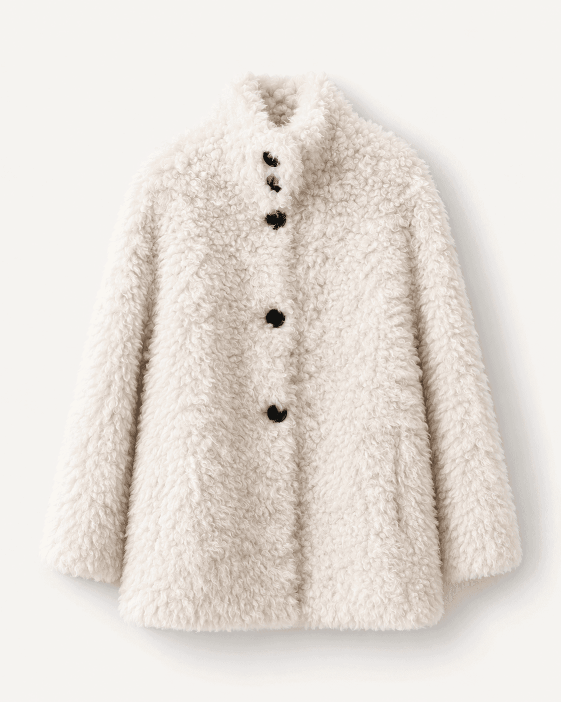 Teddy wool coat in cream, front